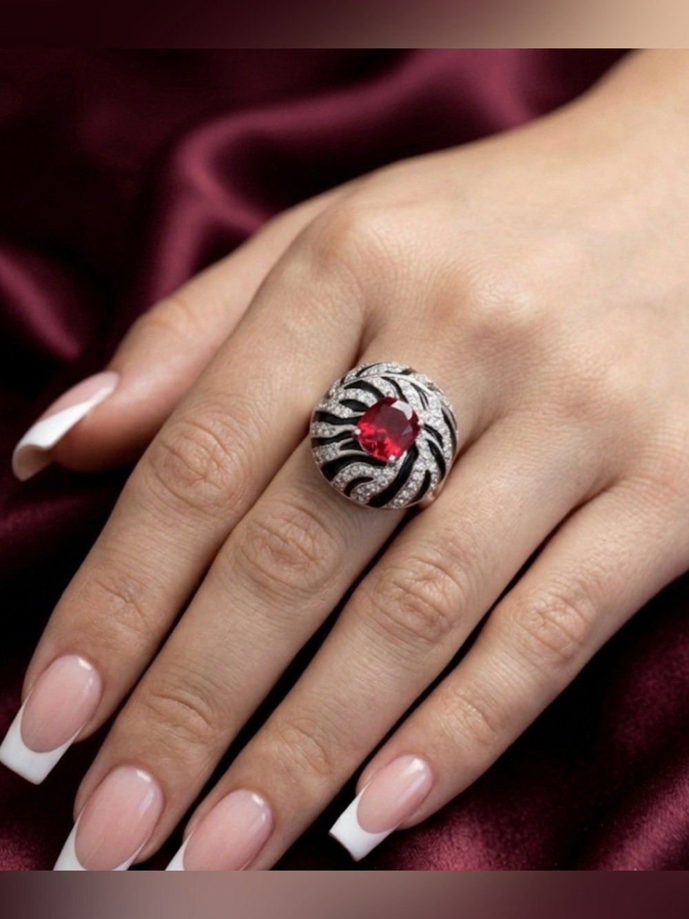Stunning Swarovski Crystal Adjustable Statement Ring